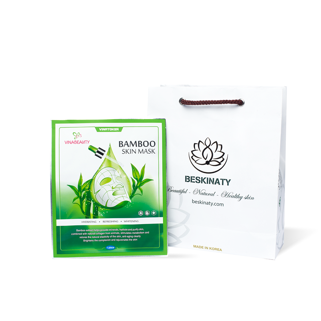 Combo 5 Mặt nạ tre và 5 Mặt nạ sinh học dừa BESKINATY Hàn Quốc cấp ẩm làm dịu da