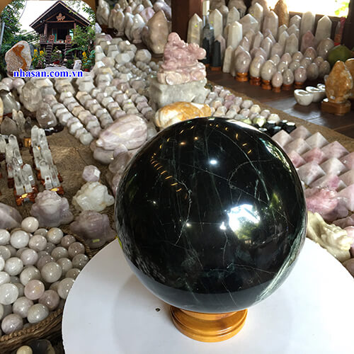 Quả cầu phong thủy đá canxedon tự nhiên Việt Nam