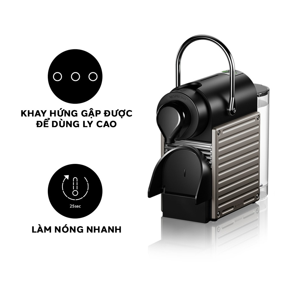 Bộ máy pha cà phê Nespresso Pixie Titan &amp; máy đánh sữa Aeroccino 3 - Hàng chính hãng