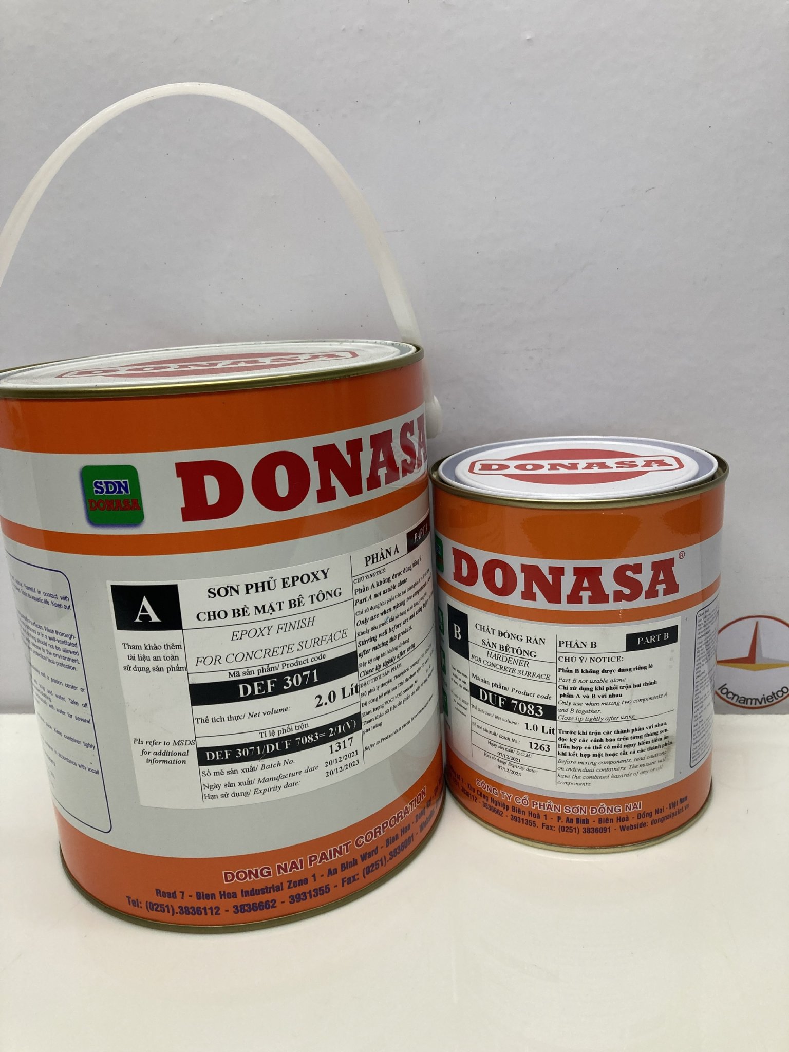 Sơn sàn bê tông Donasa /Floor coating Paint màu xám sáng DEF 3071 3L