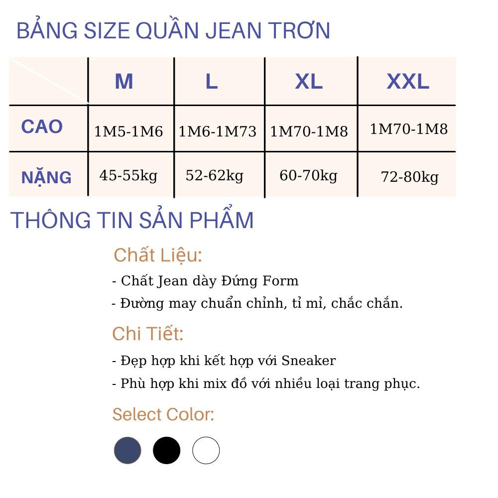 Quần baggy jean nam trơn đen form rộng ống Suông vải dày FFStore