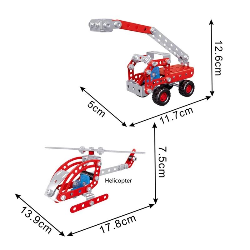 Đồ Chơi Giáo Dục STEM - Metal Bricks 4in1 - 4 Phương Tiện Biến Hình Cứu Hỏa Siêu Bền 1202