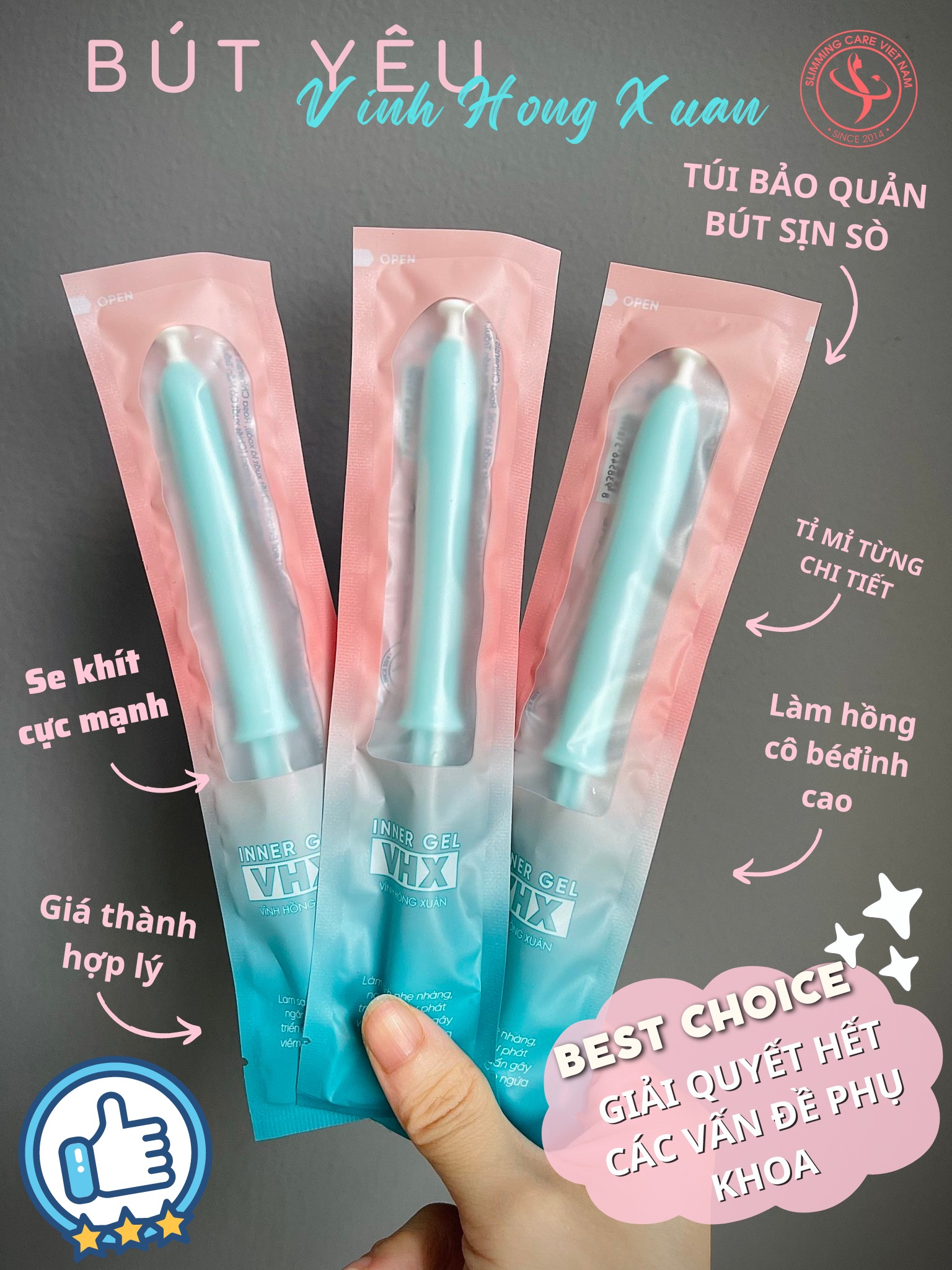 Sản phẩm chăm sóc phụ khoa Bút yêu Inner gel VHX Vĩnh Hồng Xuân - Hộp 12 bút