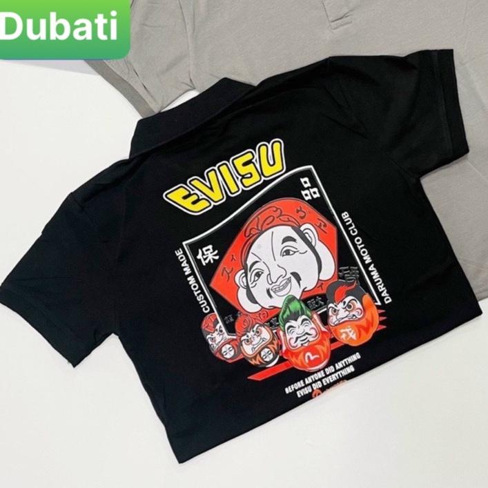 ÁO THUN NAM POLO CỔ TRỤ NAM NỮ VẢI CÁ SẤU IN EVISU CHẤT VẢI COTTON 100% PHONG CÁCH SANG CHẢNH VIP PRO - DUBATI FASHION