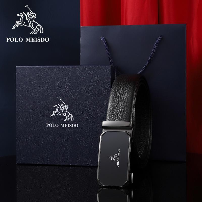 Thắt Lưng Nam Dây Nịt Nam Da Bò Cao Cấp Hàng Hiệu POLO MEISDO Khóa Tự Động