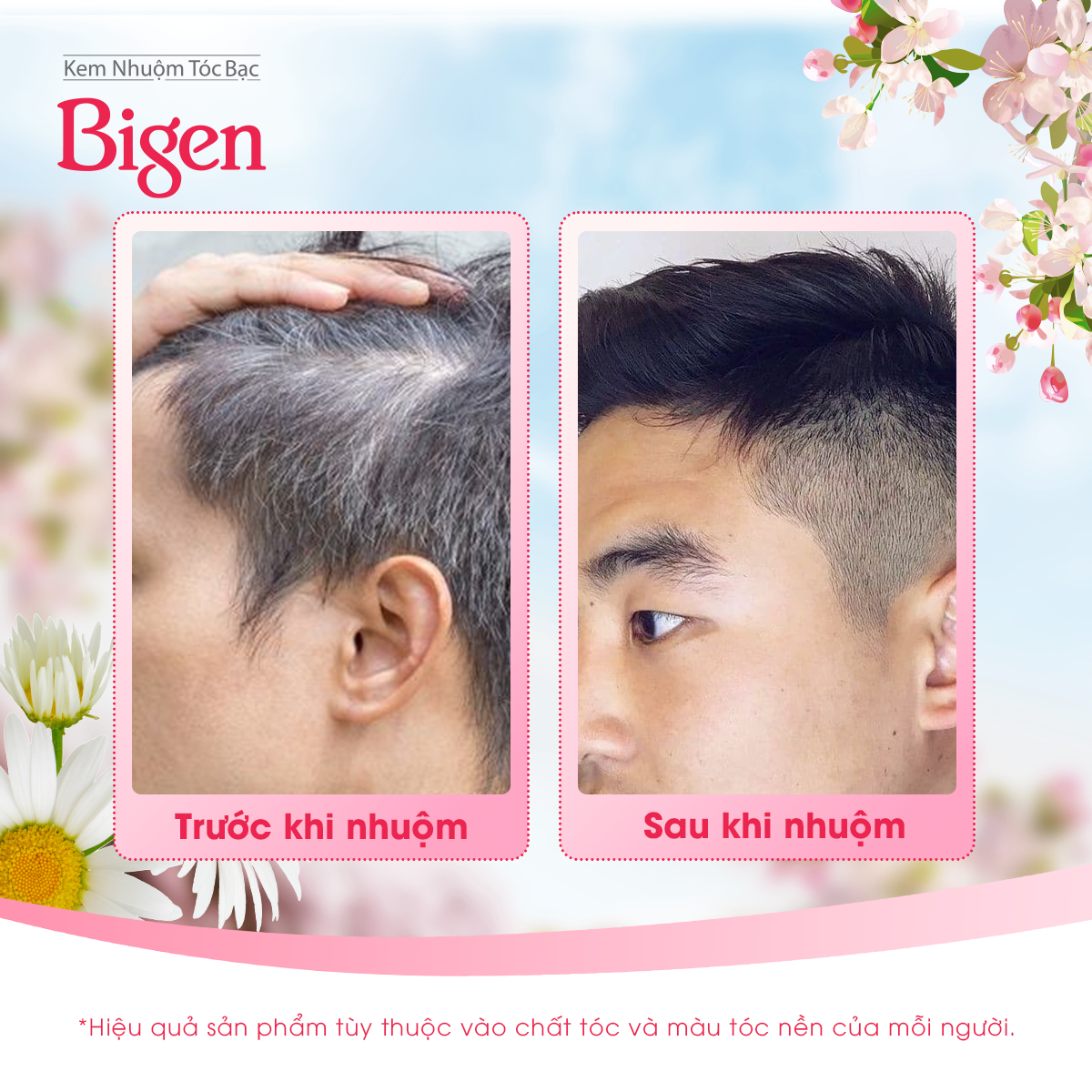 Thuốc nhuộm phủ bạc Bigen Men dành cho nam, nhuộm tóc bạc hoàn toàn, mùi dễ chịu, tiện lợi 80ml dạng kem - BMS 101 Đen Tự Nhiên