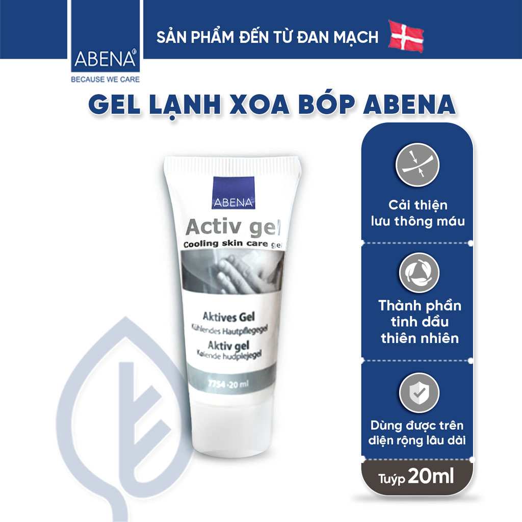 Gel xoa bóp lạnh giảm đau cơ Abena ActivGel mẫu mới  - Nhập khẩu Đan Mạch (tuýp 250ml)