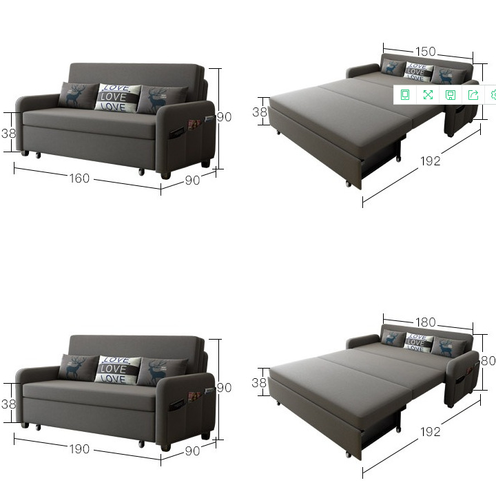 Giường Sofa Đa Năng , Giường Sofa Beat Gấp Gọn Thành Ghế, Giường Sofa Hoàn Toàn Bằng Khung Thép Chịu Lực Có Ngăn Chứa Đồ Cao Cấp