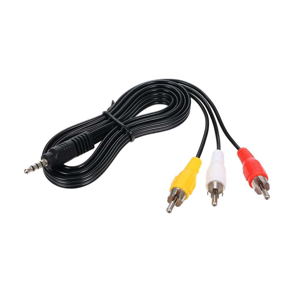 3.5mm RCA Audio Video Cable 3.5mm Jack to 3 RCA Male AV Wire Cord 1.2M DV MP4 Convertor