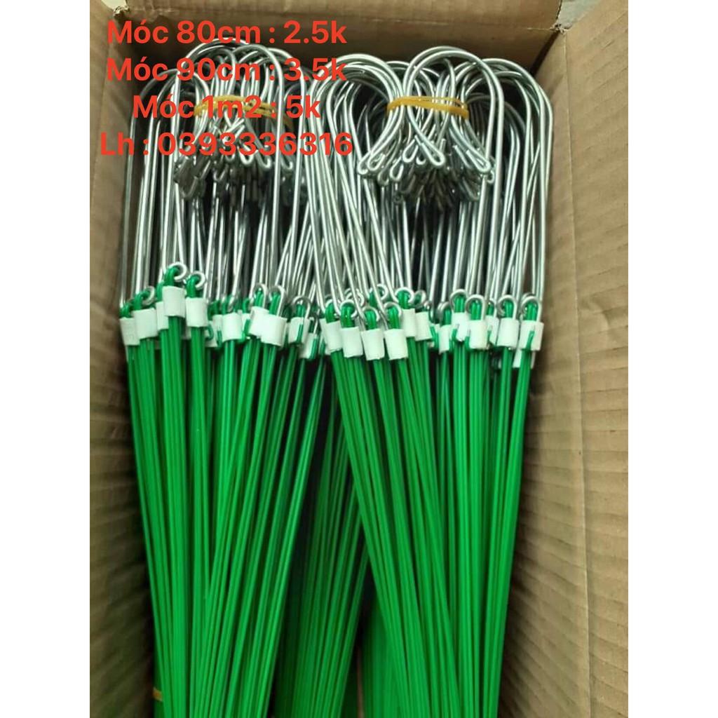 10 móc kẽm bọc nhựa treo lan dài 90cm