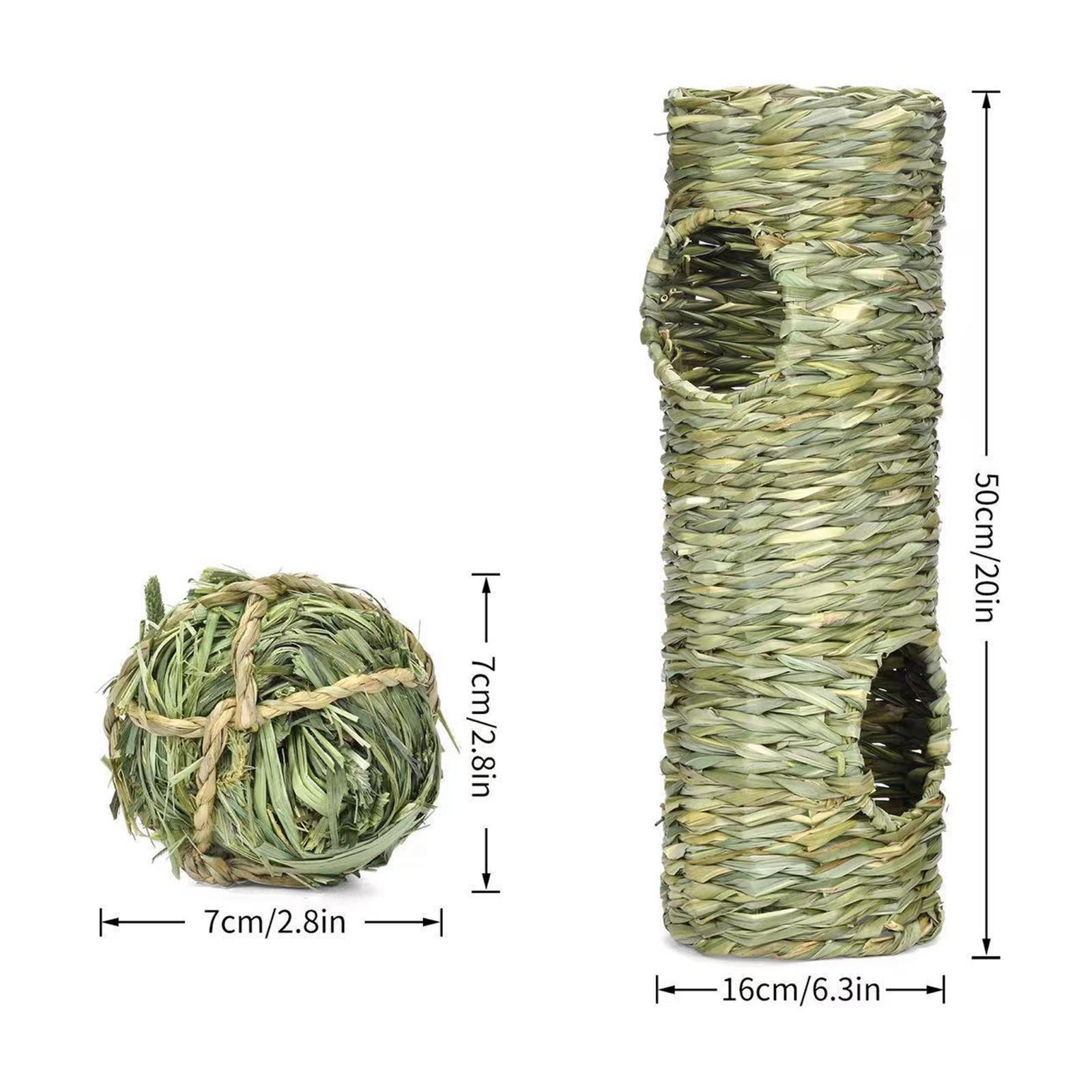Grass Tunnel Toy Hideaway House Durable for Hamster Chinchilla Pocket Pets