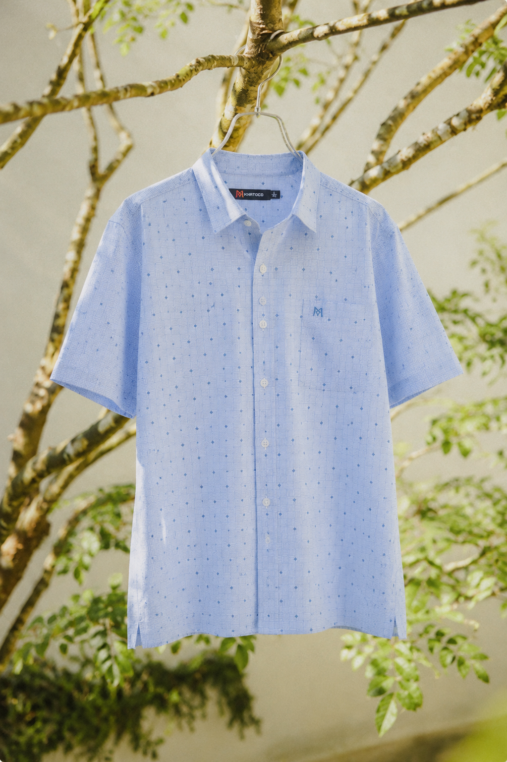 Áo sơ mi Khatoco tay ngắn (L,XL)