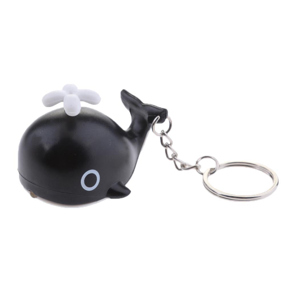 Cute LED Keychains Flashlight Sound Chain Keyring black