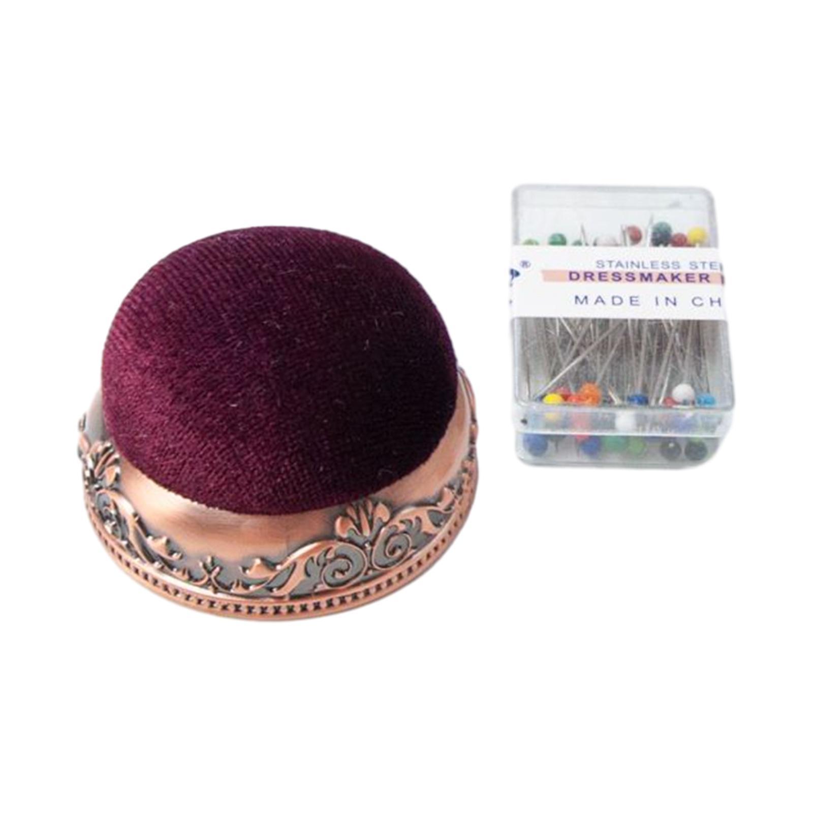 Needlework Pin Cushion Sewing Needlework Pin Cushion with Sewing Pins Sewing DIY Handcraft Tool Jewelry Round Pin Cushion Pillow Pin Cushion