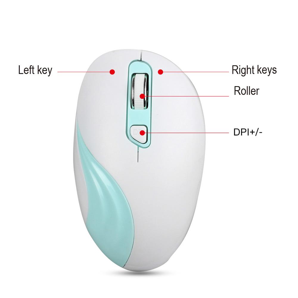 Chuột không dây YWYT G833 2.4GHz Chuột quang 2000DPI công thái học cho máy tính để bàn