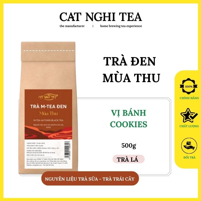 Trà đen Mùa Thu [500g - vị bánh Cookie] Trà đen CAT NGHI TEA, Nguyên liệu chuẩn pha trà sữa và trà trái cây thơm ngon