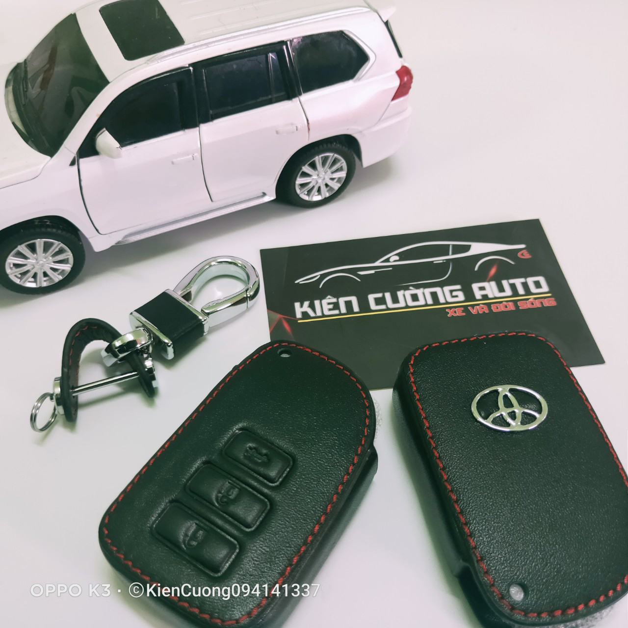 Bao da Chìa Khóa ô tô kèm móc khóa Xe Toyota Vios 2019 - 2021 Mẫu chìa thông minh