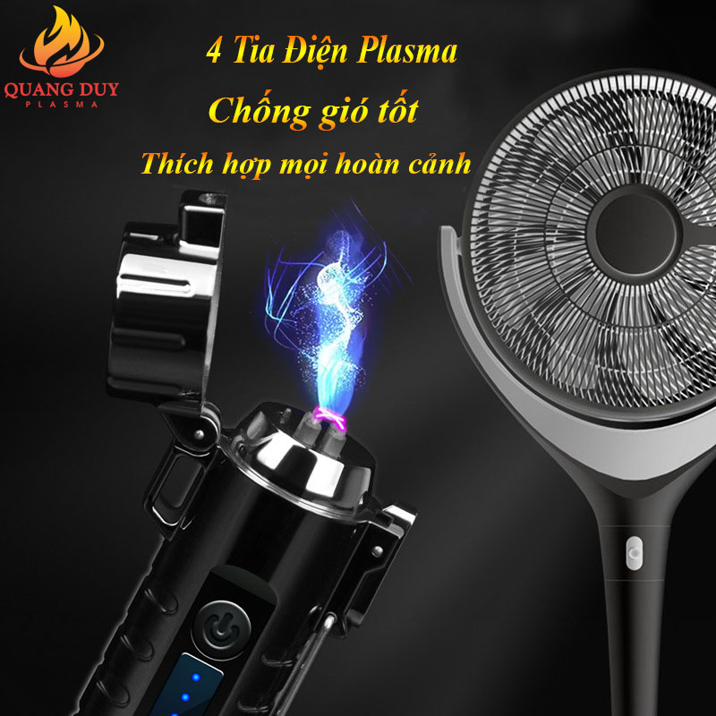 Bật lửa điện độc lạ tạo plasma 4 tia tích hợp dao cạo râu điện sạc pin tiện lợi tiện ích