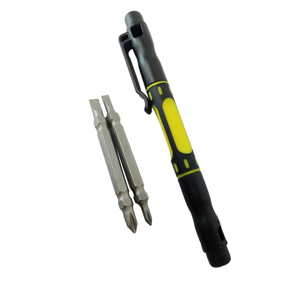 3 x 4 in 1 Bi-Material Multi-Bit Pocket Screwdriver Repair Eyeglass,Laptop
