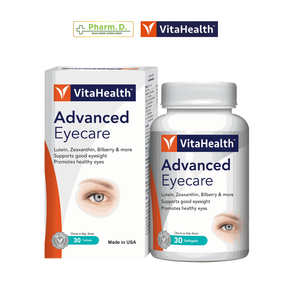 Viên Uống Bổ Mắt Hỗ Trợ Tăng Cường Thị Lực VITAHEALTH Advanced Eyecare  (30 Viên)