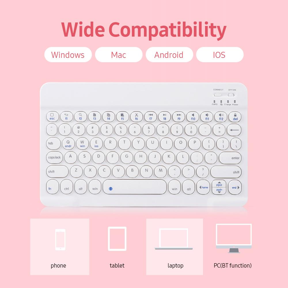 Bàn phím BT không dây 0301D siêu mỏng 78 phím có đèn nền cho máy tính bảng / máy tính xách tay Android / Windows / iOS