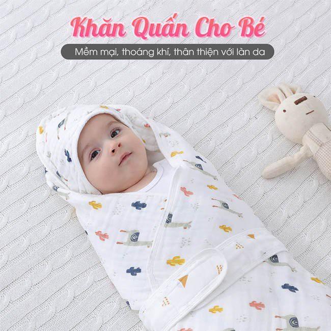 Khăn quấn cho bé ngủ ngon, sâu giấc - Có thể sử dụng đa năng khi bé lớn hơn