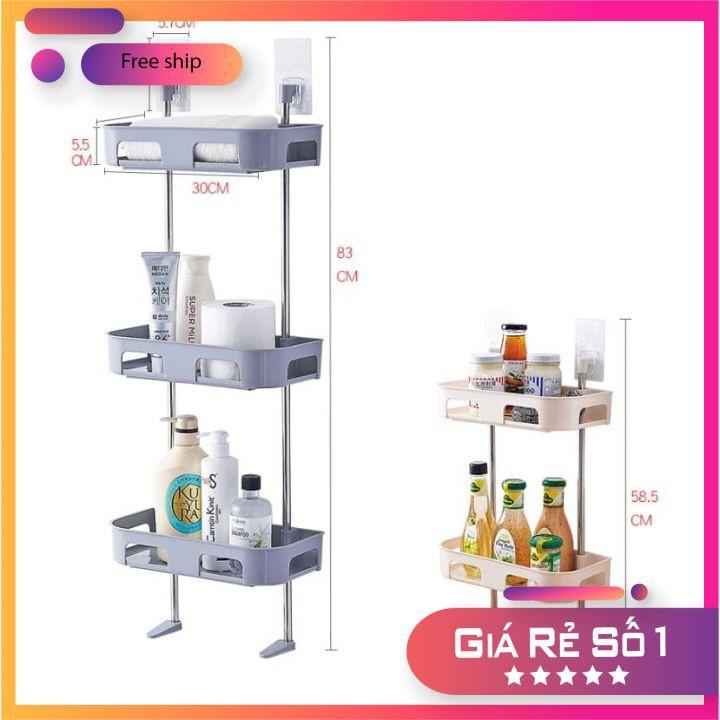 Kệ 3 tầng khung inox gắn trên nắp bồn cầu, trong phòng tắm, trong bếp đa năng