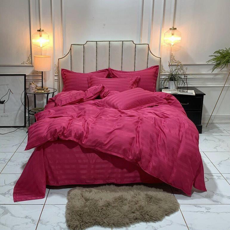 Bộ chăn ga gối Cotton 3F kẻ sọc khách sạn đủ kích thước 1m2 đến 2m*2m2