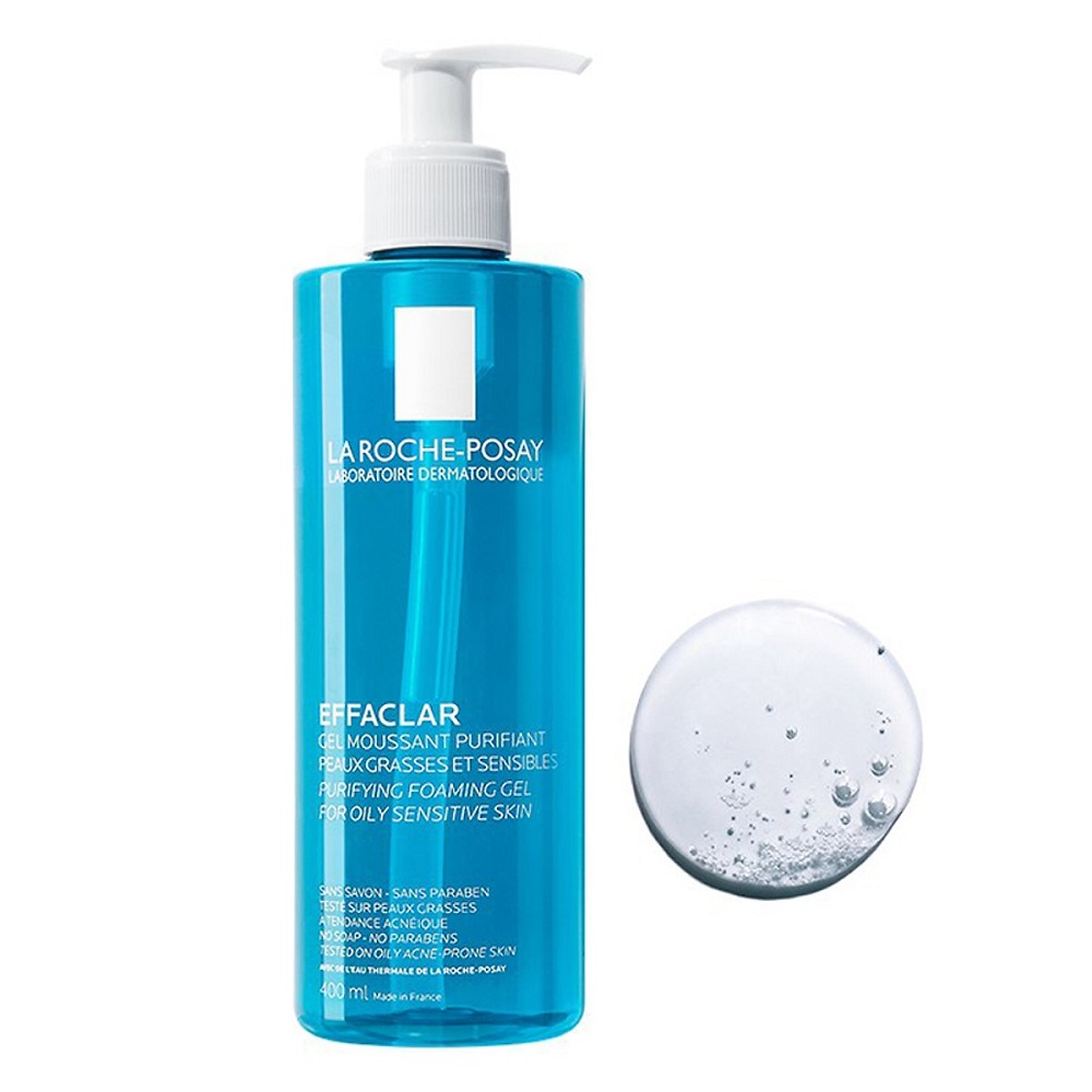 Gel Rửa Mặt Tạo Bọt Dành Cho Da Dầu Nhạy Cảm La Roche-Posay Effaclar Purifying Foaming Gel  400ml + Tặng 1 Móc Khóa Nhựa 2 Mặt