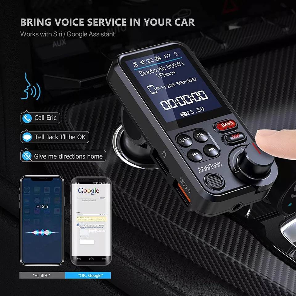 Tẩu Sạc Nhanh QC3.0 Trên Ô tô BT93 Tích hợp Nghe Nhạc MP3, Đài FM, Bluetooth 5.0, USB, Chế Độ EQ - Home and Garden