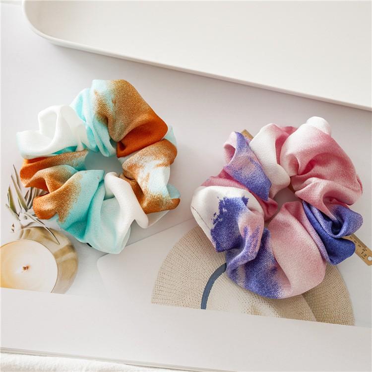 Dây Cột Tóc Scrunchies Màu Loang Phong Cách Hàn Quốc Chất Liệu Vải Satin - Mã DT016