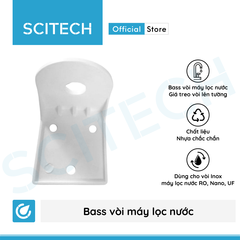 Bass vòi, giá treo vòi nước bằng nhựa dùng trong máy lọc nước (Tặng kèm ốc vít và tắc kê bắt tường) - Hàng chính hãng