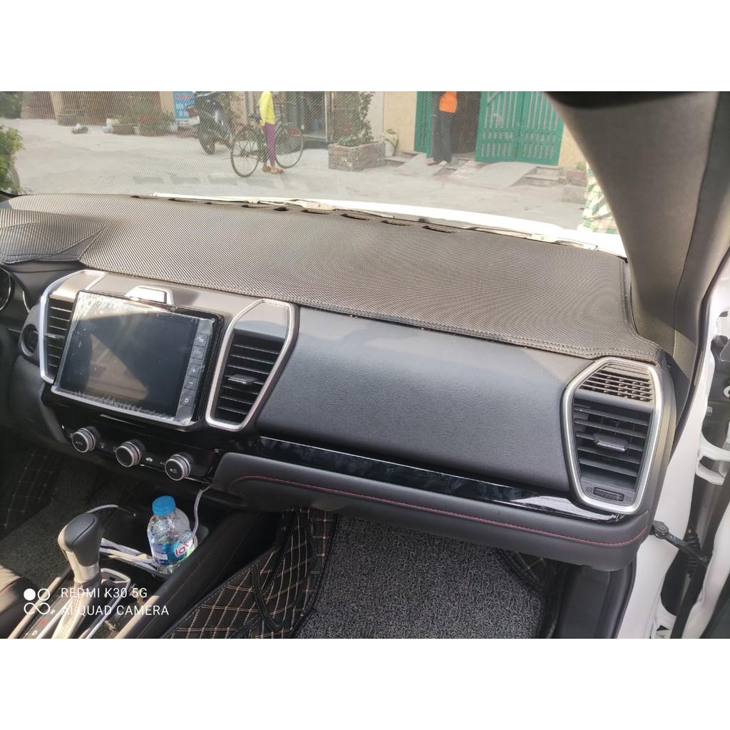 Thảm Taplo Xe Honda City đời 2014 đến 2021 Da Vân Carbon Hàng Cao Cấp Có Chống Trượt