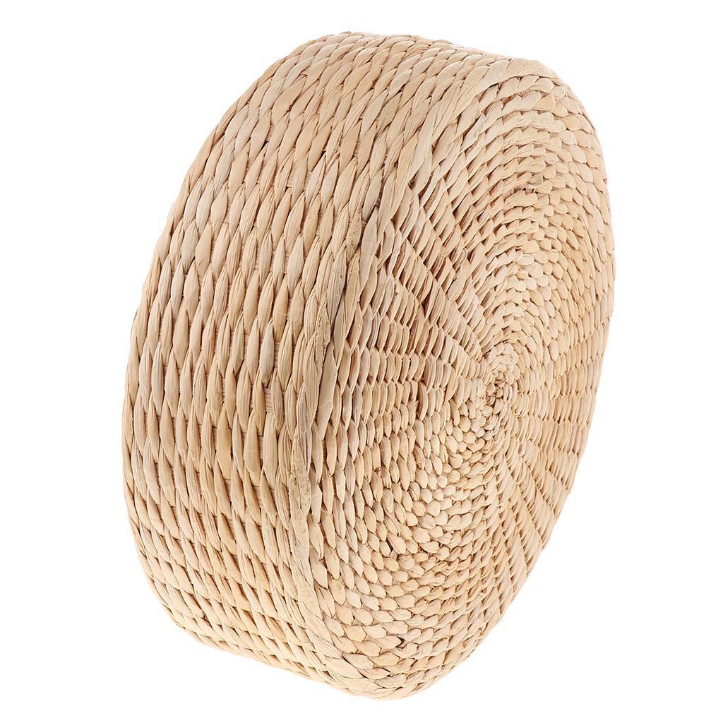 Japanese Flat Seat Cushion Handcrafted Breathable Straw Cushion