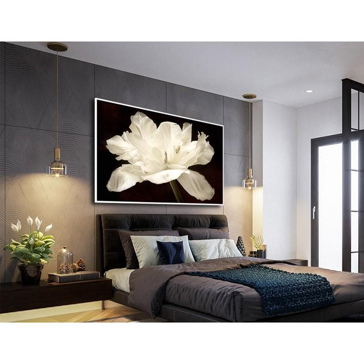 Tranh tráng gương tranh canvas tranh treo phòng ngủ -tranh hoa ban trắng
