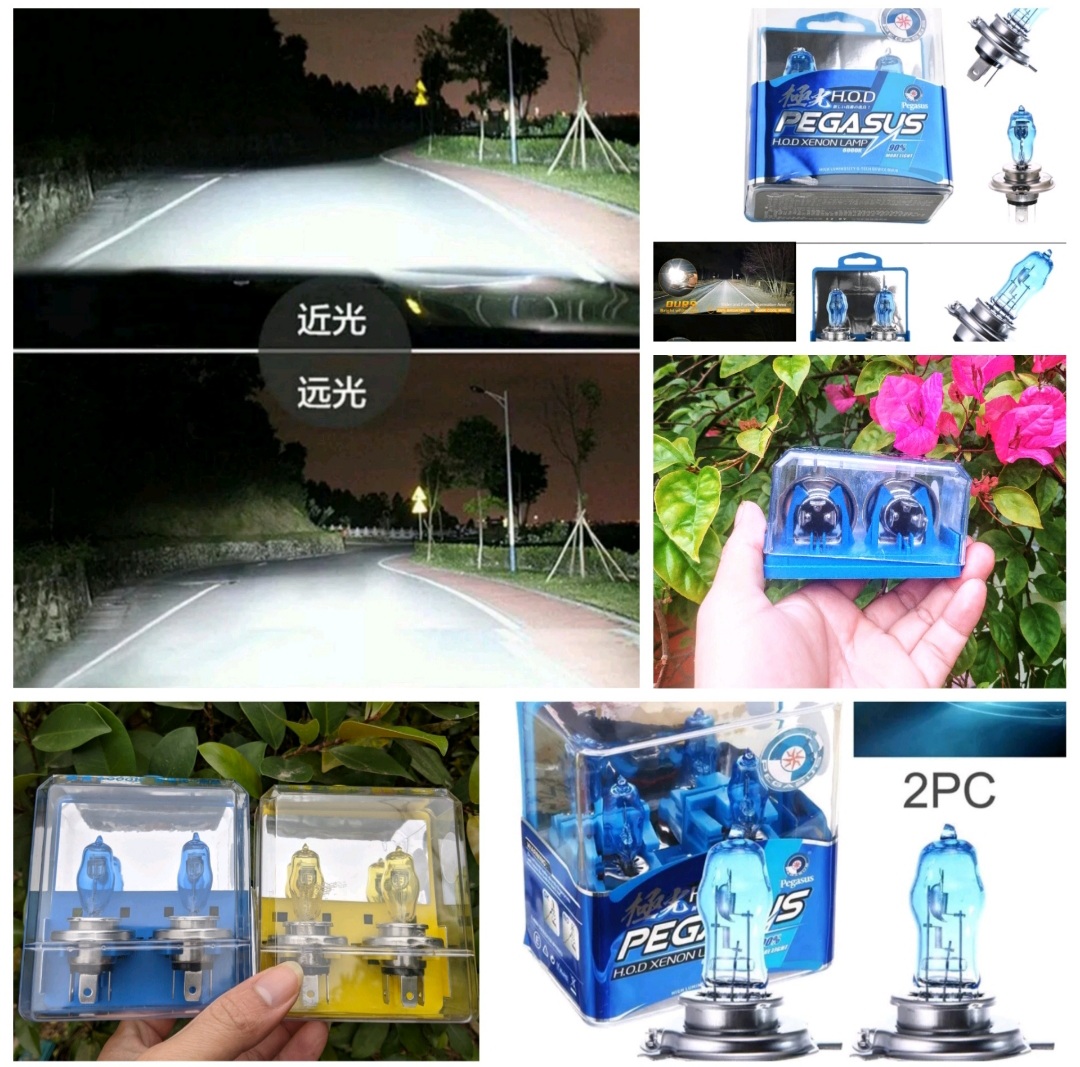 BỘ 2 BÓNG ĐÈN PHA H4 100W SIÊU SÁNG LẮP XE MÁY XE HƠI ÔTÔ MẪU MỚI HÀNG CHUẨN