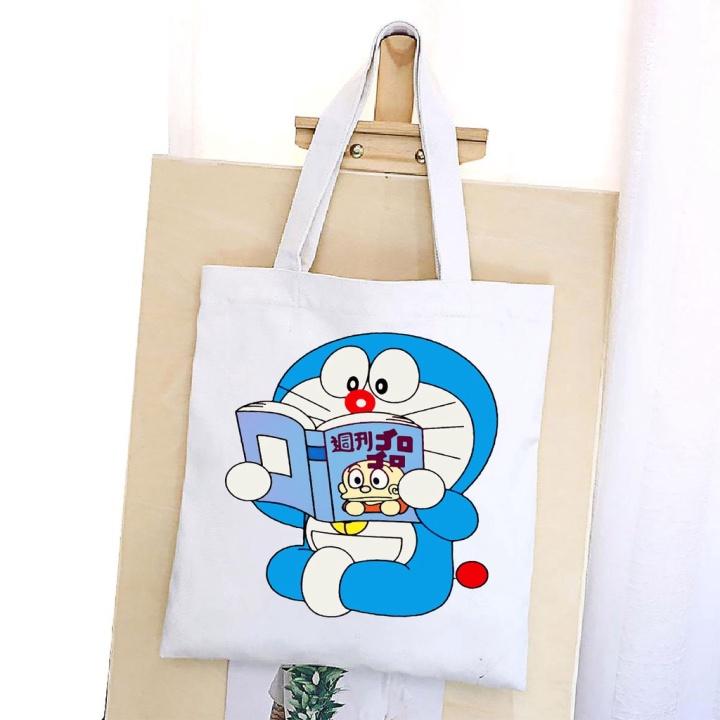 TÚI VẢI MEO MAY ĐORA ĐEO VAI TOTE CANVAS BAG CÓ KHÓA KÉO SIZE LỚN 33x38cm PHONG CÁCH CÁ TÍNH HOT TREND aomi