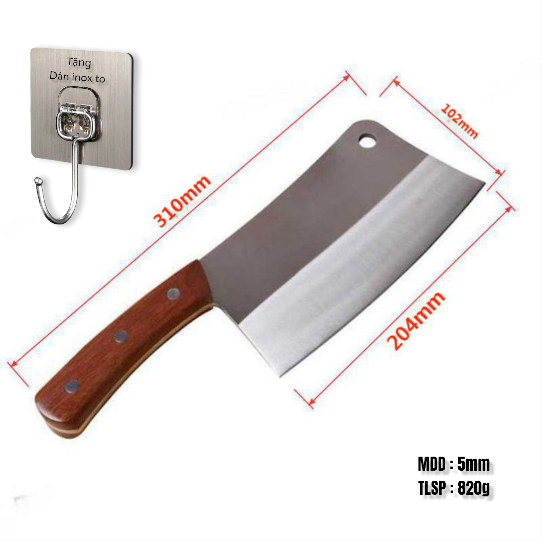 Dao chặt xương ống SEEKII - XỊN cao cấp NHẬT BẢN CHỮ KHẮC BẰNG LADE CHỮ CHÌM bằng thép trắng đúc nguyên khối chống gỉ