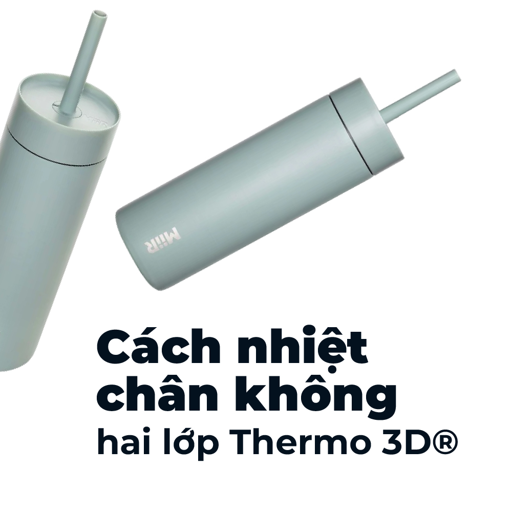 MiiR - Bình giữ nhiệt Sipper Straw - Màu Xanh Sương Mai/ Hồng Gỗ - 473ml