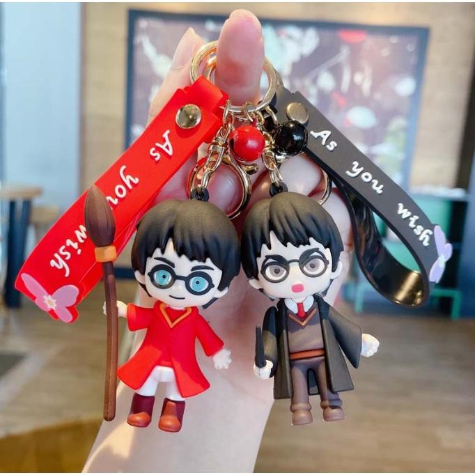 Móc khóa Harry potter 2 màu đỏ đen PVC loại tốt