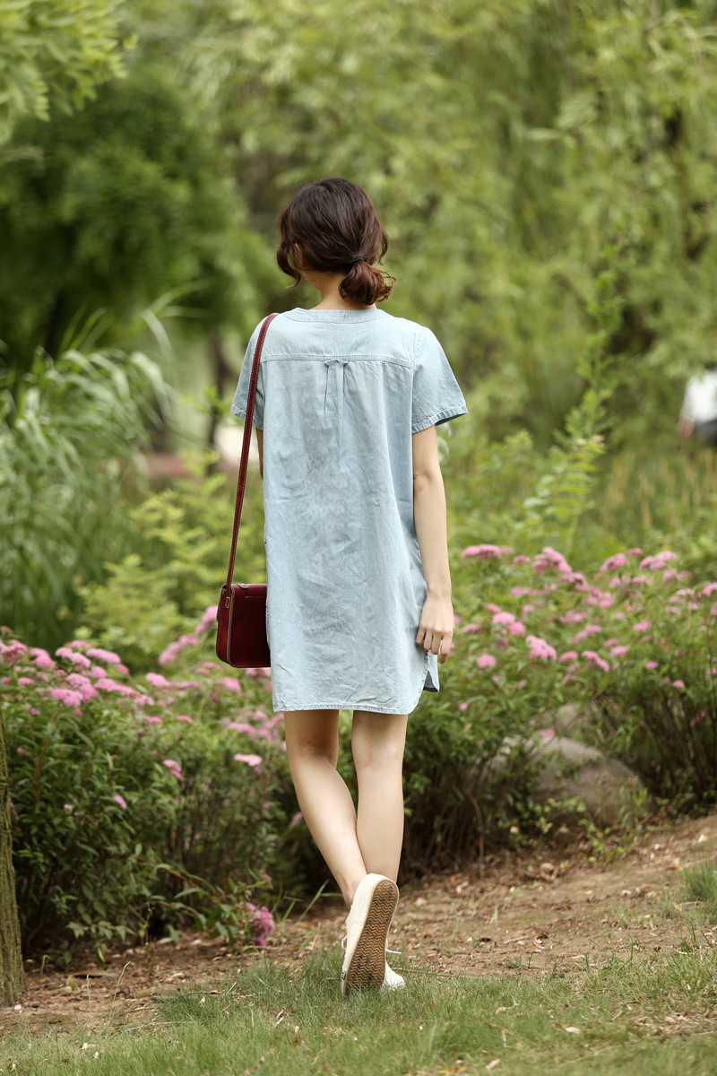 ĐẦM SUÔNG CỔ TRÒN VIỀN NHẸ NHÀNG - DS110