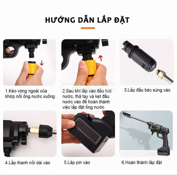 Máy rửa xe ô tô, xe máy gia đình áp lực cao dùng pin cầm tay, công suất 400w 2 pin 48v (Tặng kèm 1 món quà tri ân)- Hàng chính hãng