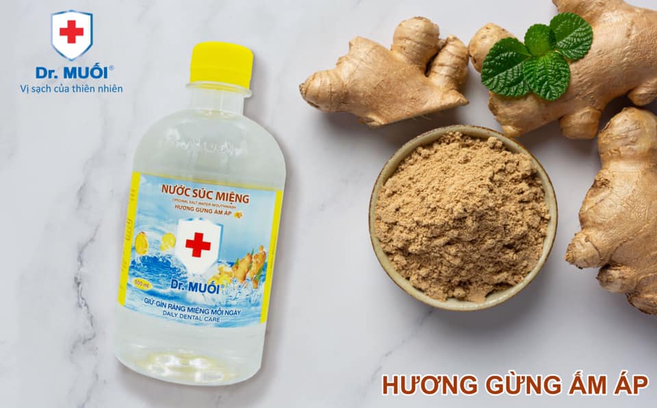 1 Thùng 9 chai Nước súc miệng Dr. Muối hương Gừng ấm áp