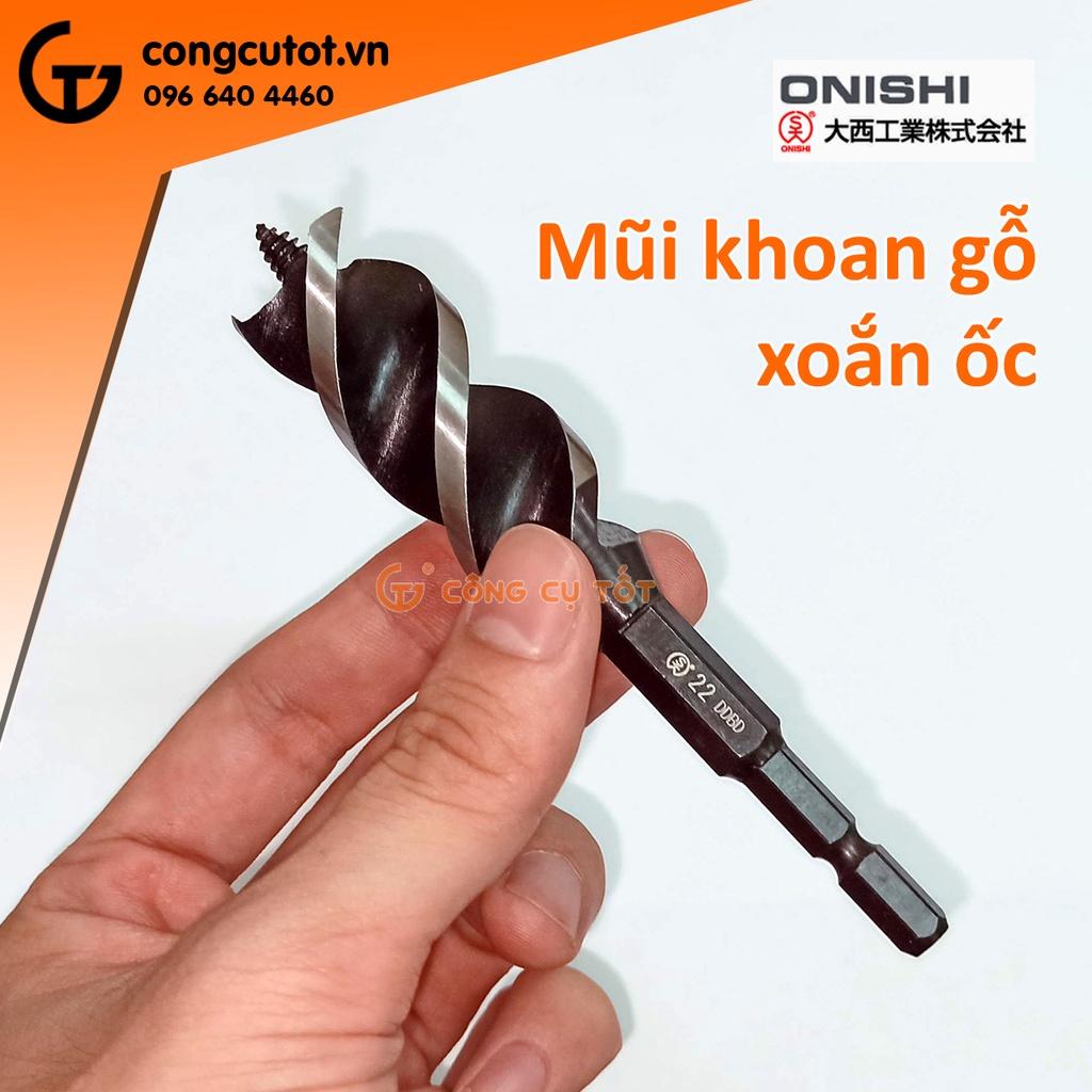 Mũi khoan gỗ xoắn ốc mũi vít 3 cạnh cắt chuôi lục 6 ly Ø22 x 120 x 70mm
