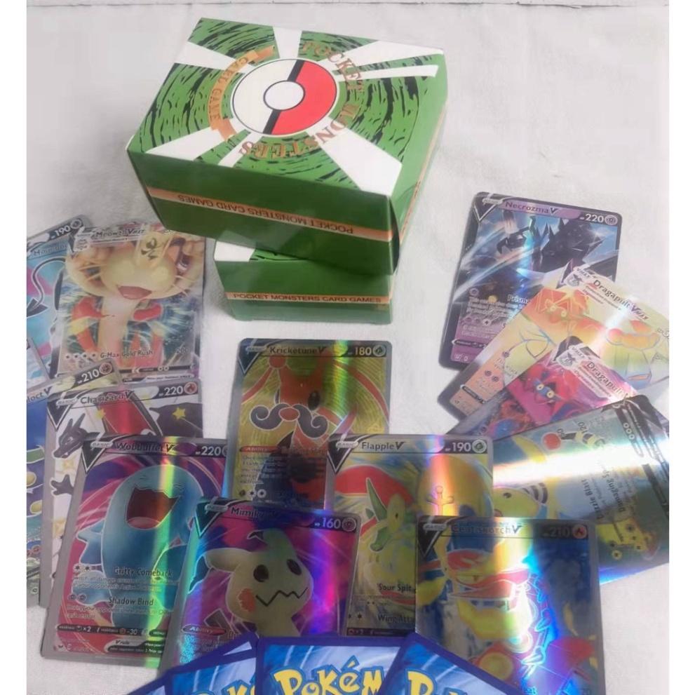 Bộ 100 thẻ bài Pokemon gồm 80 thẻ EX và 20 thẻ GX in ấn hình các lá bài lịch sử một thời siêu hiếm