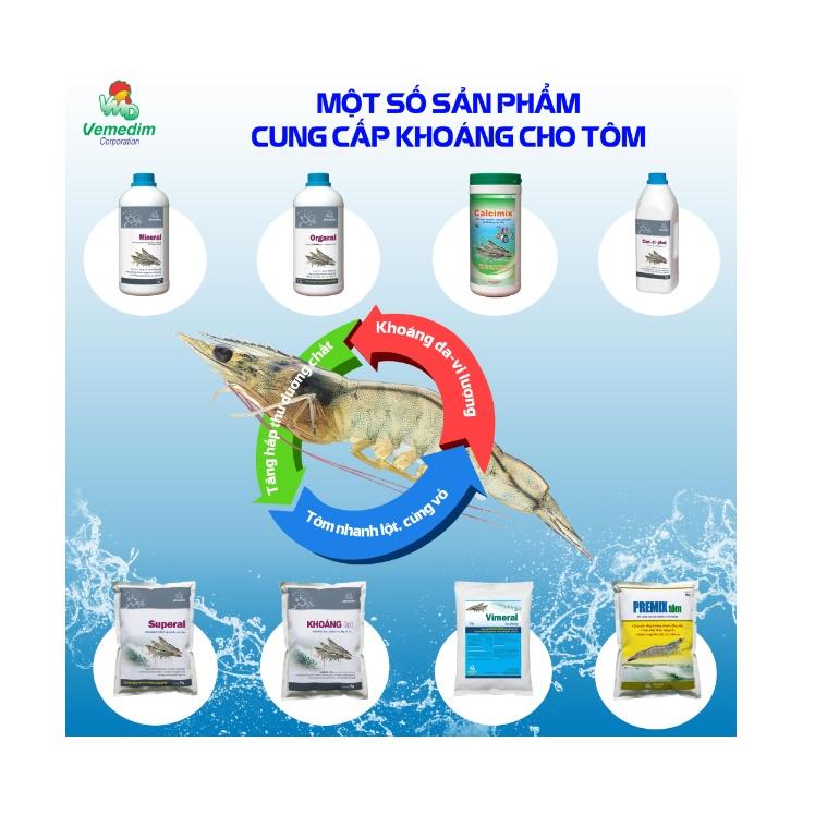 Calphovit Tôm - Bổ sung vitamin, khoáng,vi sinh vật giúp tôm cứng vỏ, lột vỏ đồng loạt, mau lớn, nặng cân, gói 1kg