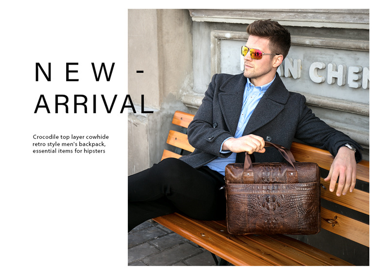 Túi xách nam DA BÒ THẬT họa tiết cá sấu – BEE GEE CCS5549