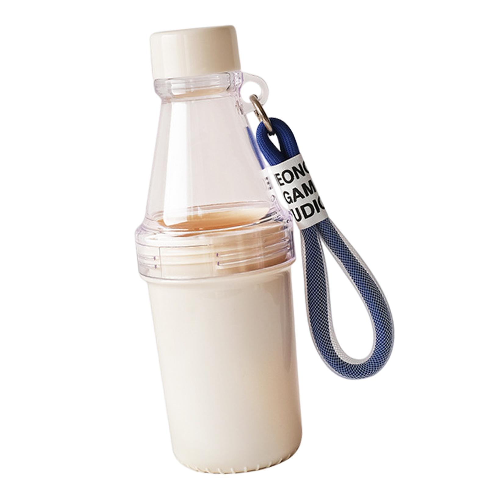 Cold Water Bottle, Sports Bottles, Double Section Cup Drinkware with Sticker with Rope Water Kettle for Girls Boys Cycling Camping Gym