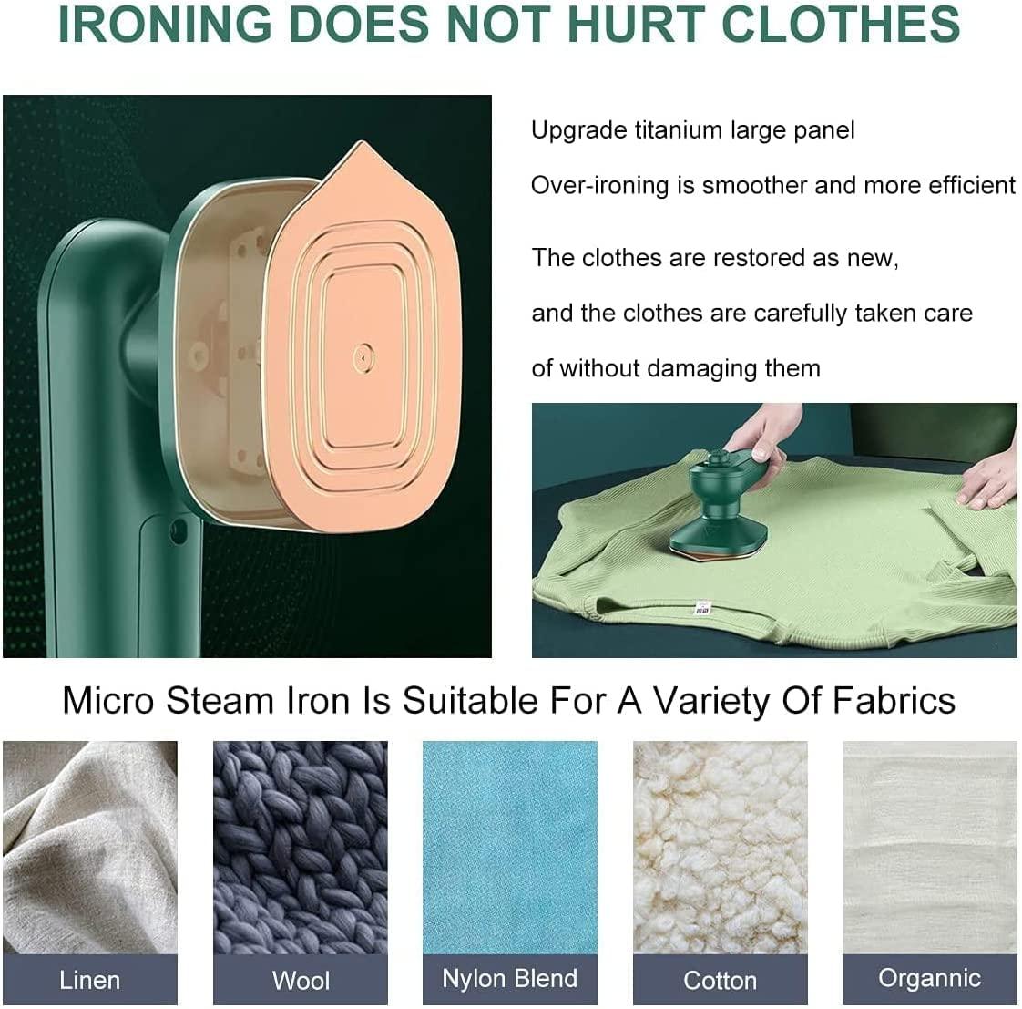 Steamer Micro, Mini Di động Iron Iron Professional Professional Quần áo gia dụng cho quần áo phù hợp cho tất cả các loại quần áo cho gia đình và du lịch