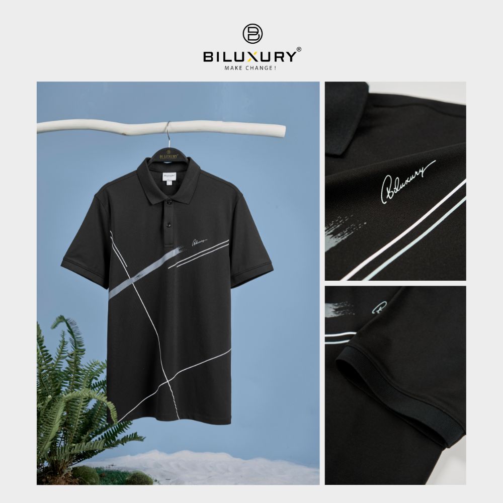 Áo Polo Nam Biluxury Paint Streak Pattern 7APCH021DEN